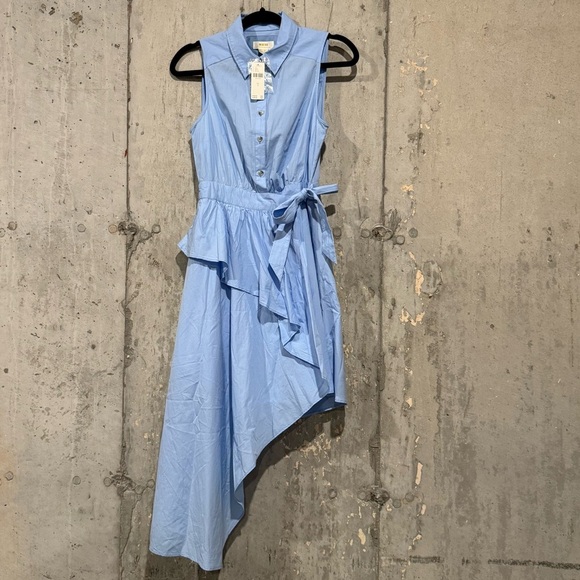 Maeve Anthropologie Size 2 Asymmetrical Sleeveless Shirt Dress Wedding Party NWT - Picture 2 of 8